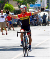 Rafael Amorganda road and MTB cyclist winning race
